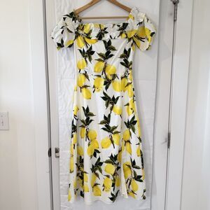 Sugar Lips Lemon Dress Women Small Sundress Lined Wedding Tea Nantucket Preppy